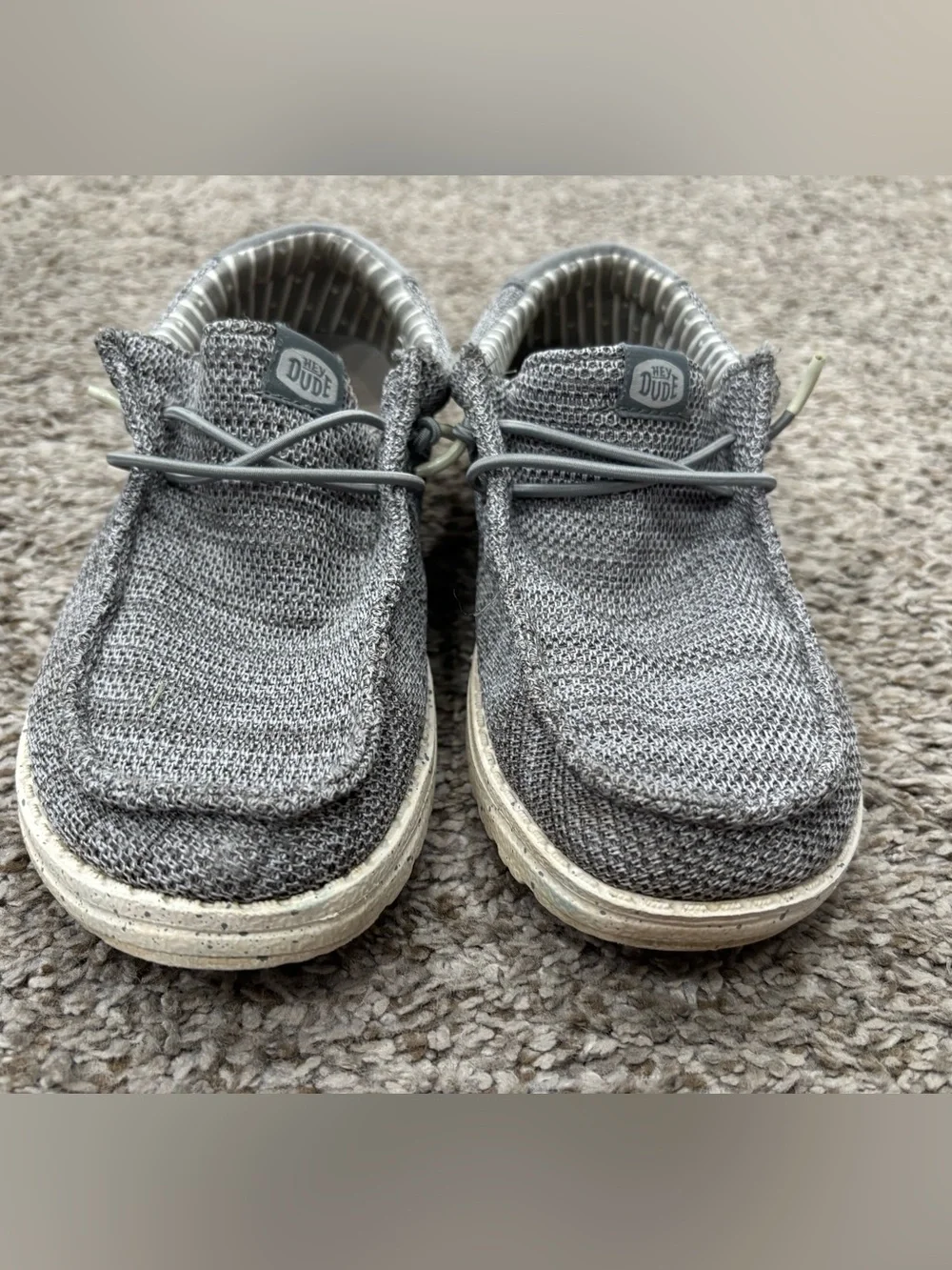 Hey Dude Kid’s size 3 Lightweight Grey Knit Casual Shoes
